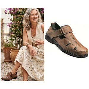 Orthofeet Sarrasota Beach Fisherman Sandals Brown Leather Comfy Orthotic 11 B